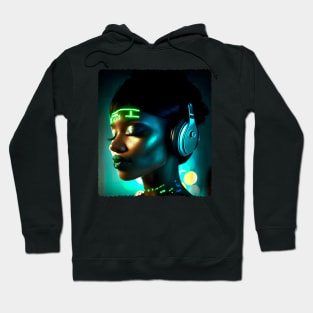 Cyberpunk Music Lover (5) - Beautiful Sci fi Women Hoodie